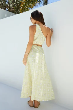 Golden Tides Midi Dress Yellow