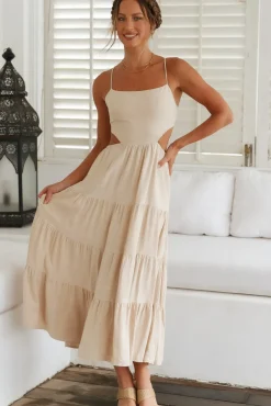 Got The Sun Maxi Dress Beige