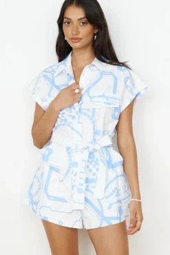 Got To Go Romper Blue