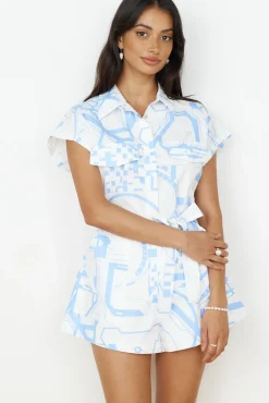 Got To Go Romper Blue