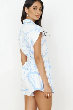 Got To Go Romper Blue