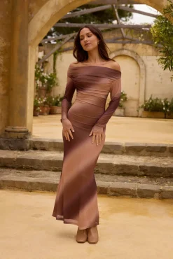 Graceful Meadow Maxi Dress Brown