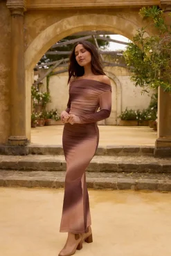 Graceful Meadow Maxi Dress Brown