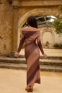 Graceful Meadow Maxi Dress Brown