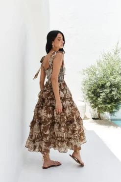 Gypsy Heart Maxi Dress Brown
