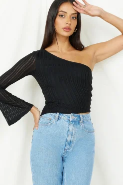 Hand On My Heart Crop Top Black