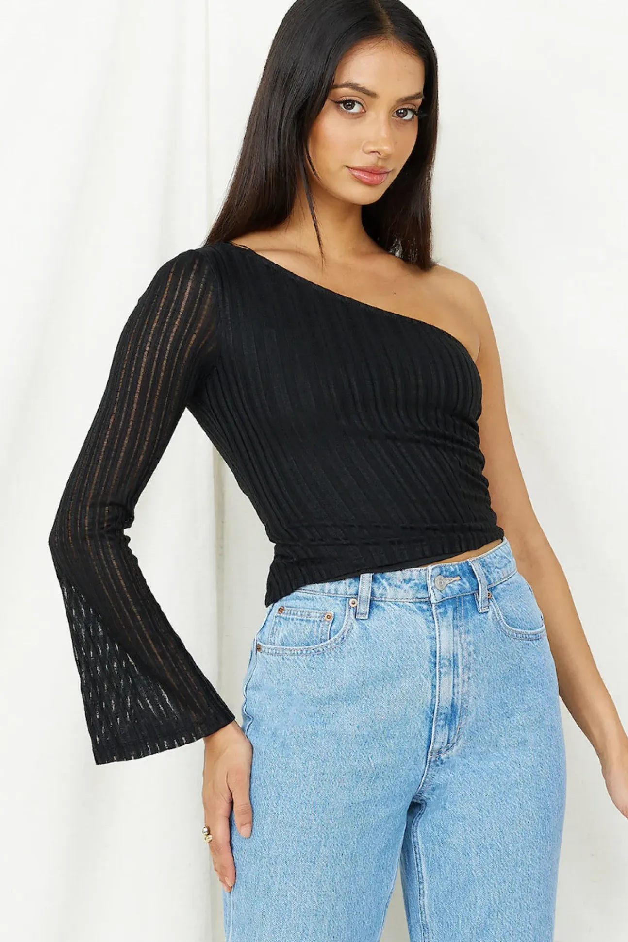 Hand On My Heart Crop Top Black