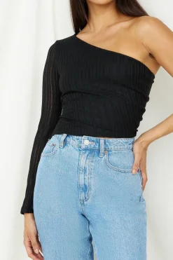 Hand On My Heart Crop Top Black