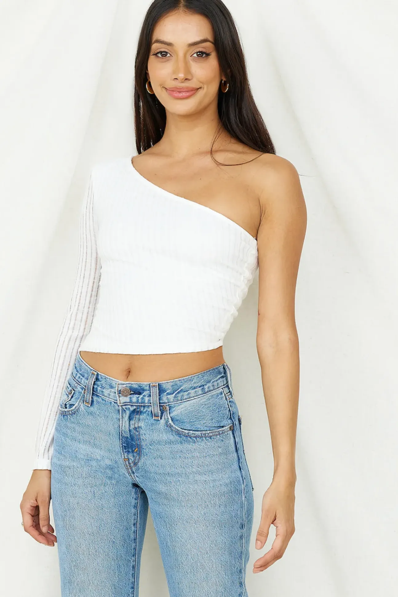 Hand On My Heart Crop Top White