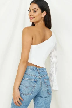 Hand On My Heart Crop Top White