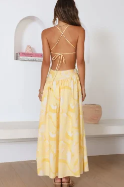 Haze Glow Maxi Dress Yellow