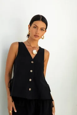 Heading South Vest Top Black
