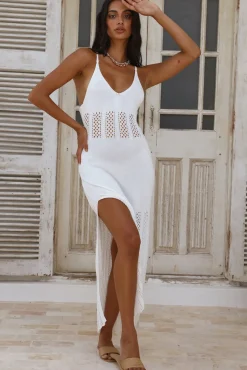 Heart On Fire Maxi Dress White