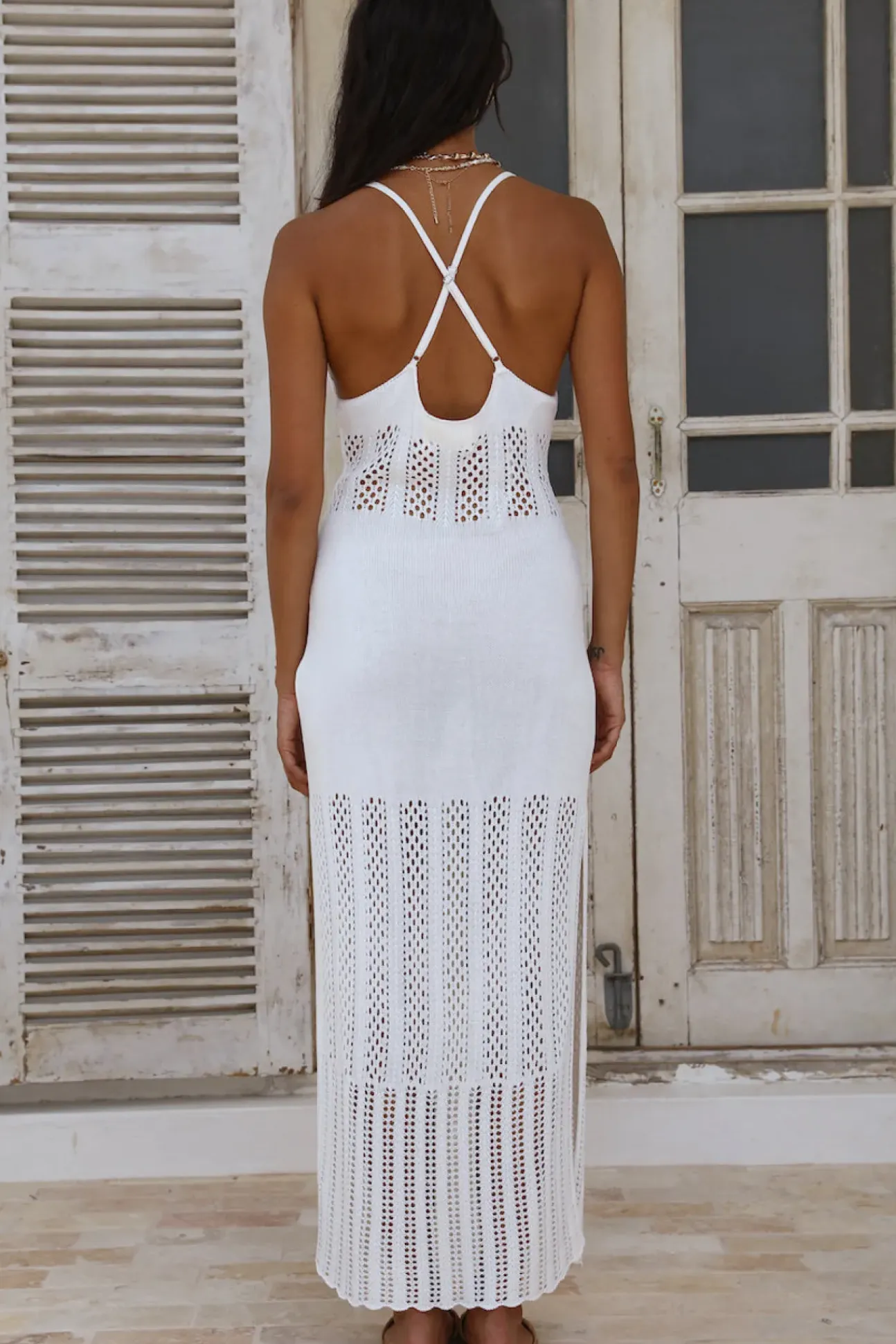 Heart On Fire Maxi Dress White