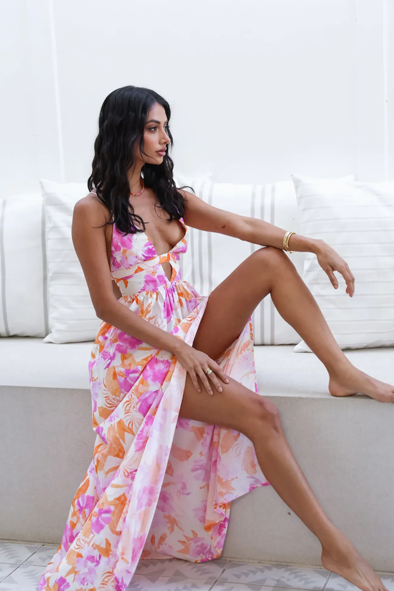 HELLO MOLLY Fancy Resort Maxi Dress Orange