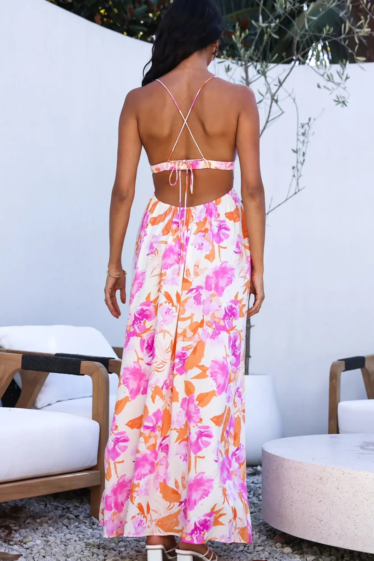 HELLO MOLLY Fancy Resort Maxi Dress Orange