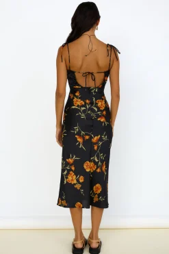 HELLO MOLLY Fool Me Once Midi Dress Black