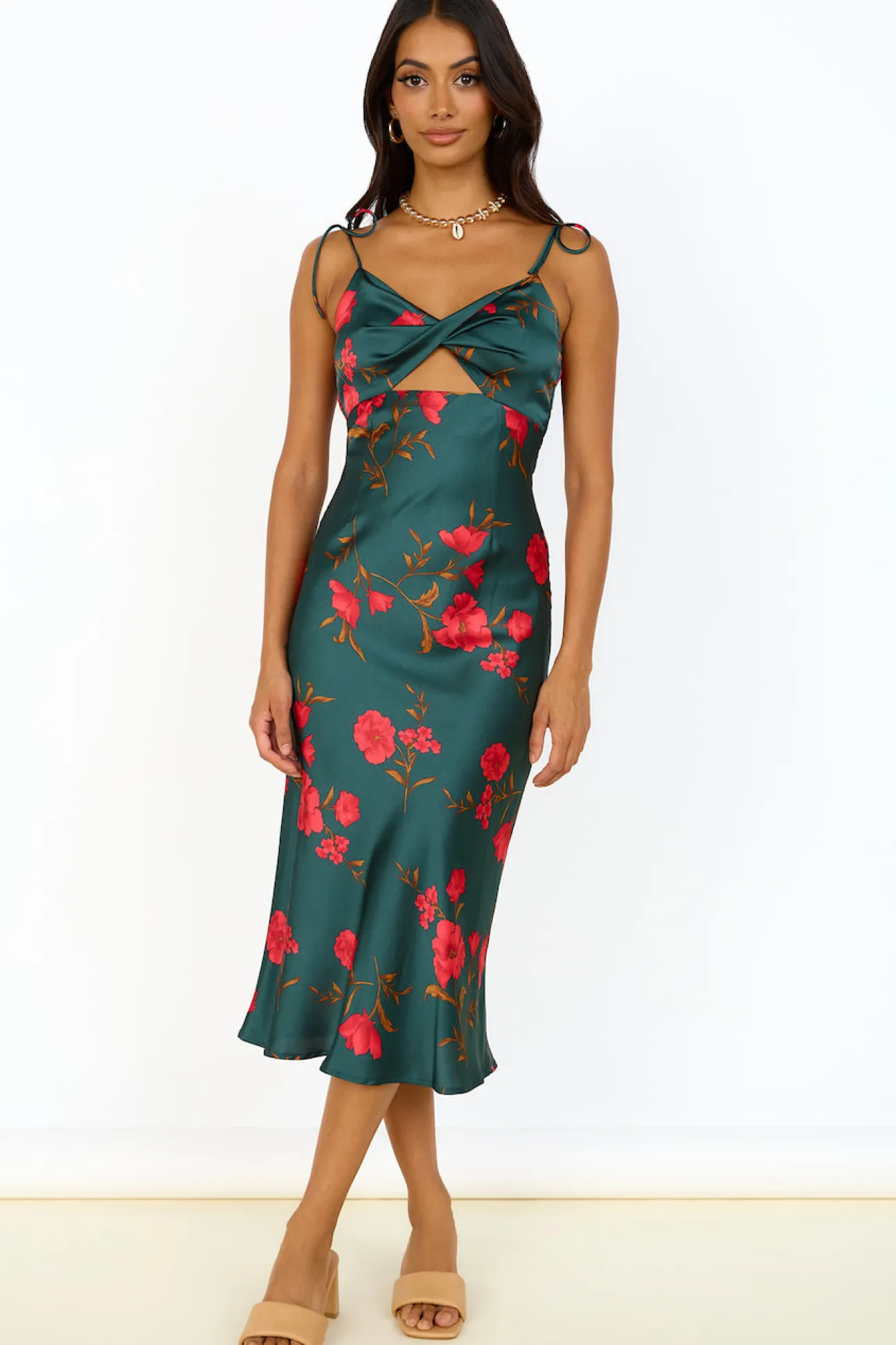 HELLO MOLLY Fool Me Once Midi Dress Teal