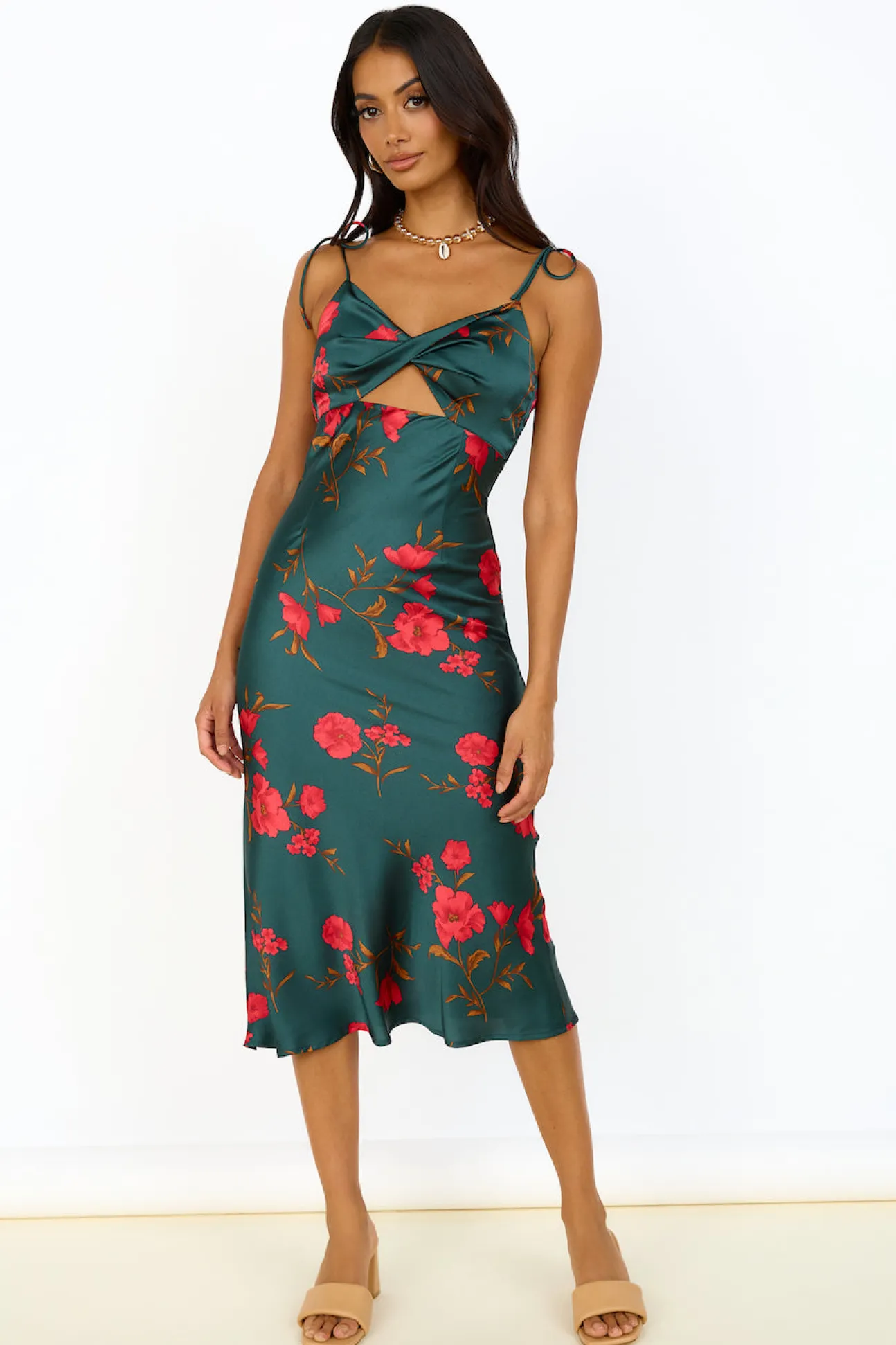 HELLO MOLLY Fool Me Once Midi Dress Teal