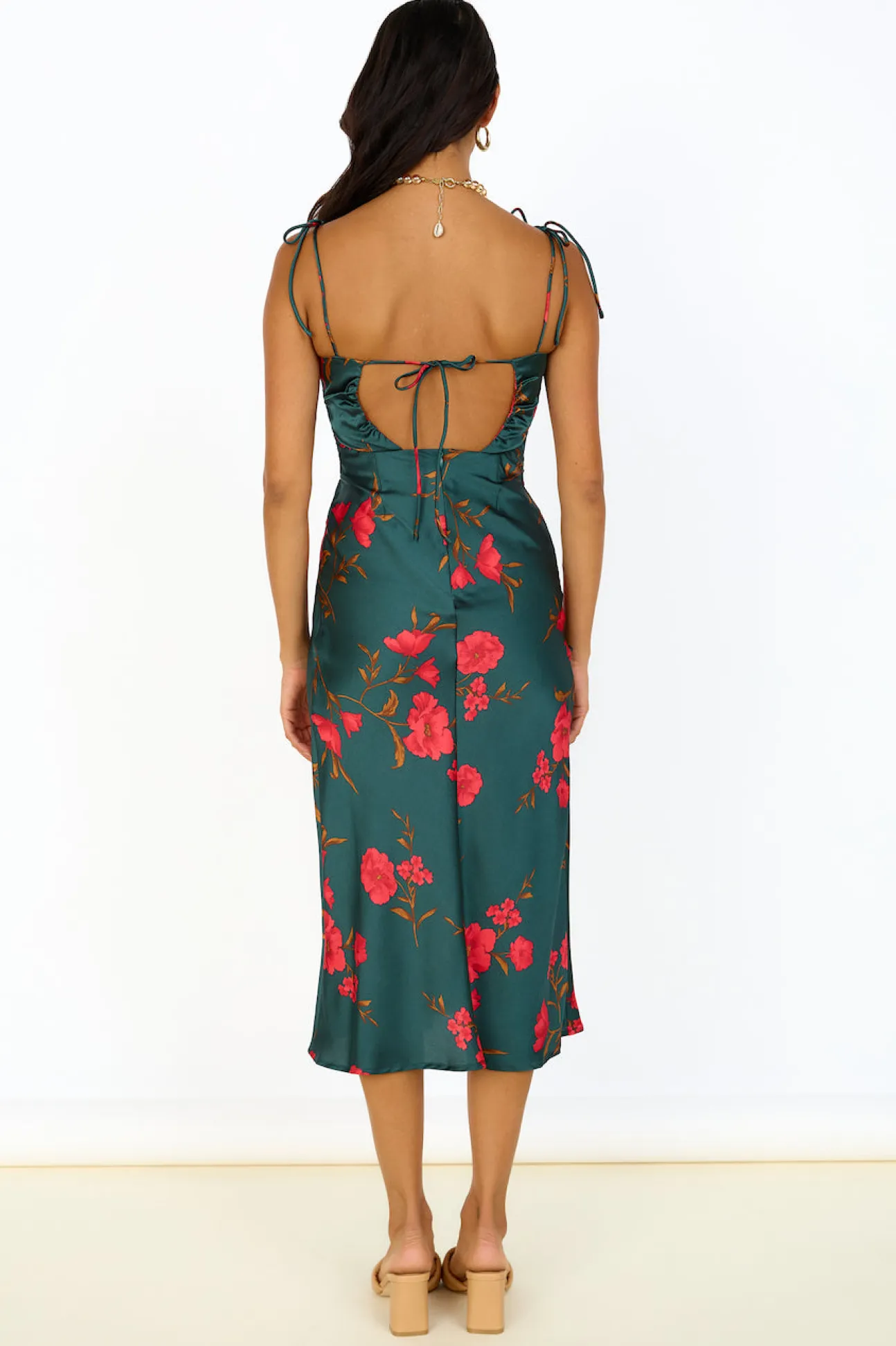 HELLO MOLLY Fool Me Once Midi Dress Teal