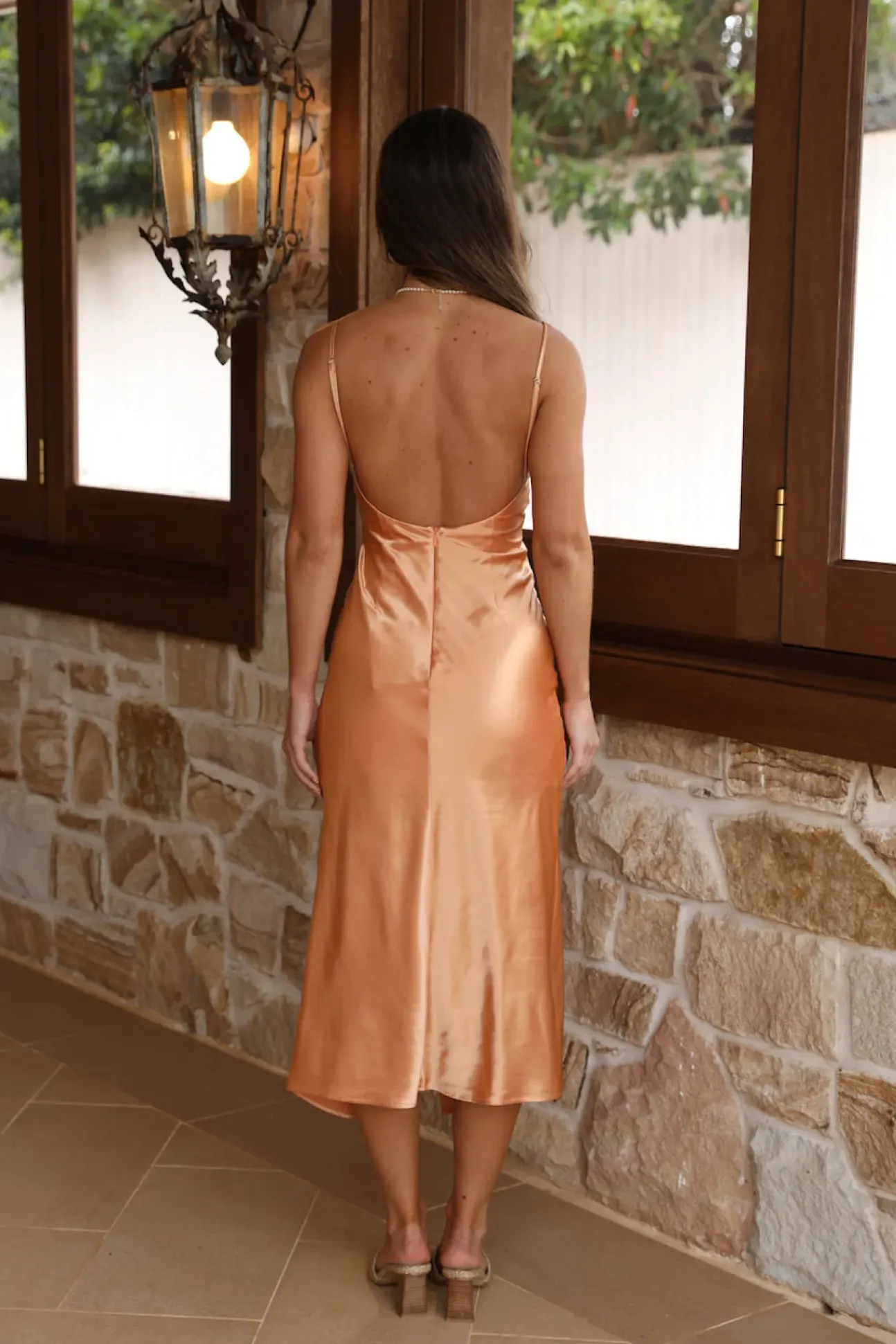 HELLO MOLLY Keep It On Repeat Midi Dress Peach