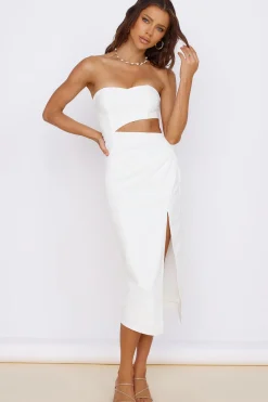 HELLO MOLLY Love At First Sight Midi Dress White