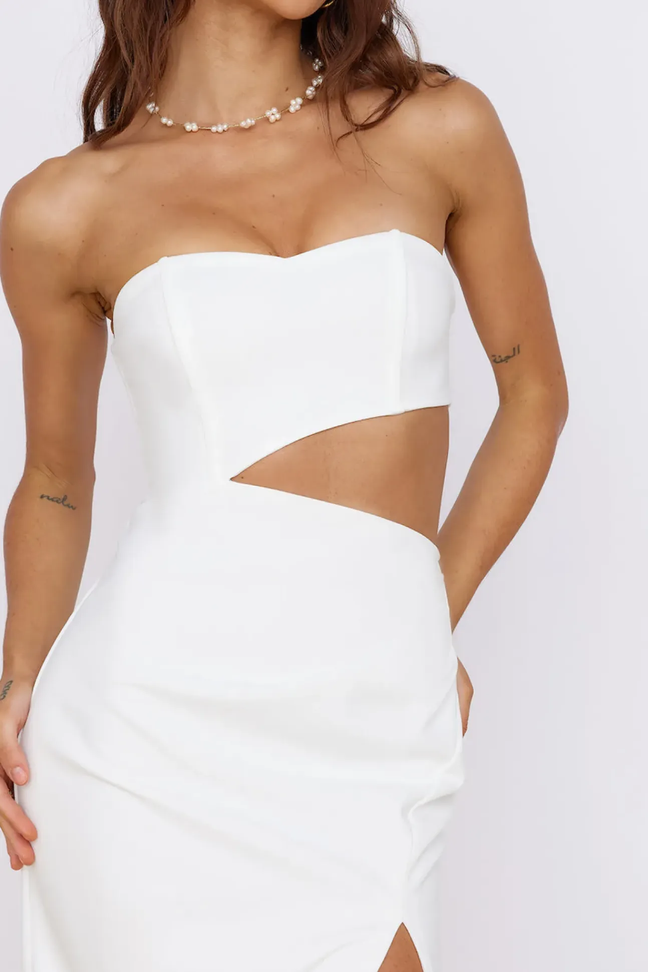 HELLO MOLLY Love At First Sight Midi Dress White