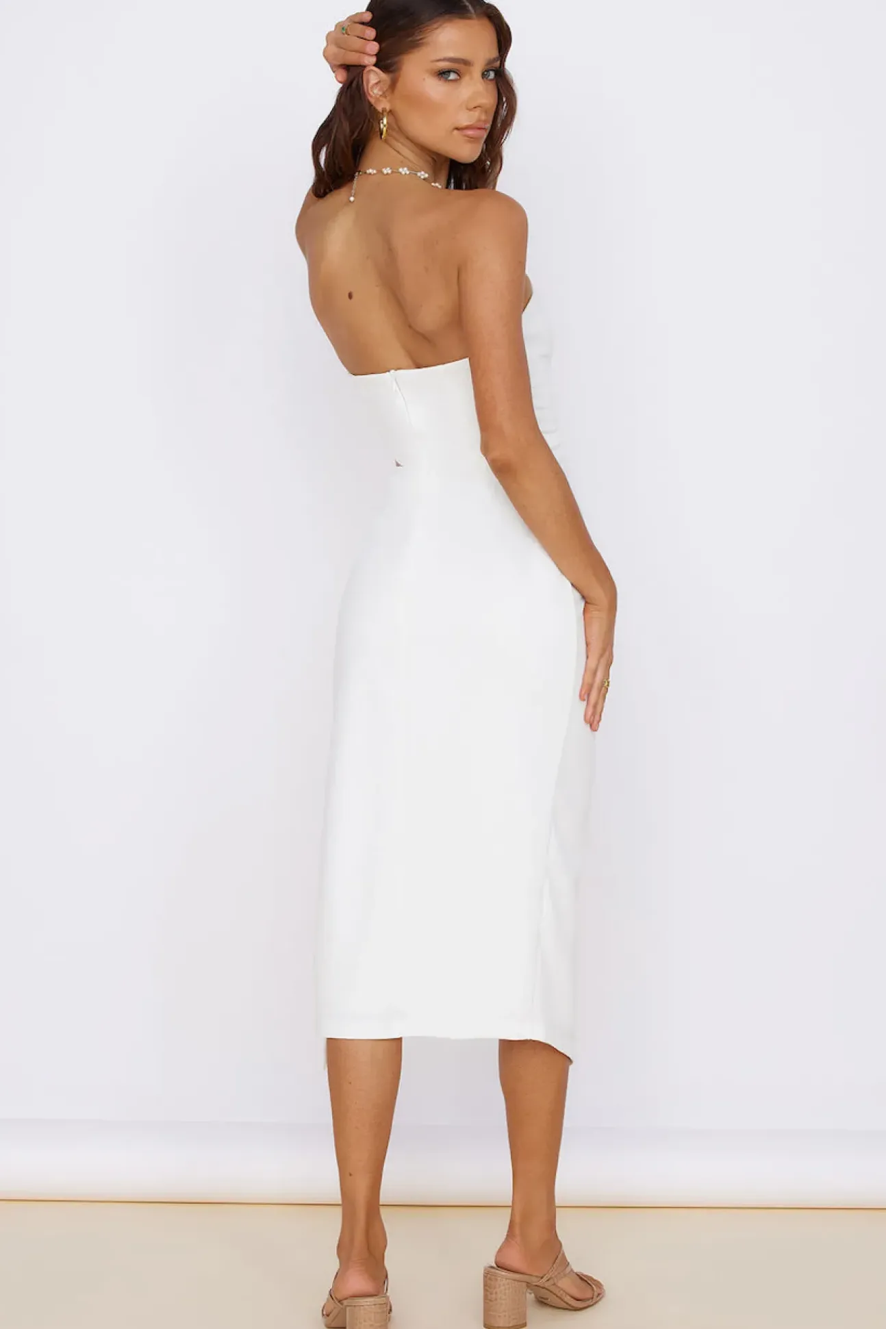 HELLO MOLLY Love At First Sight Midi Dress White