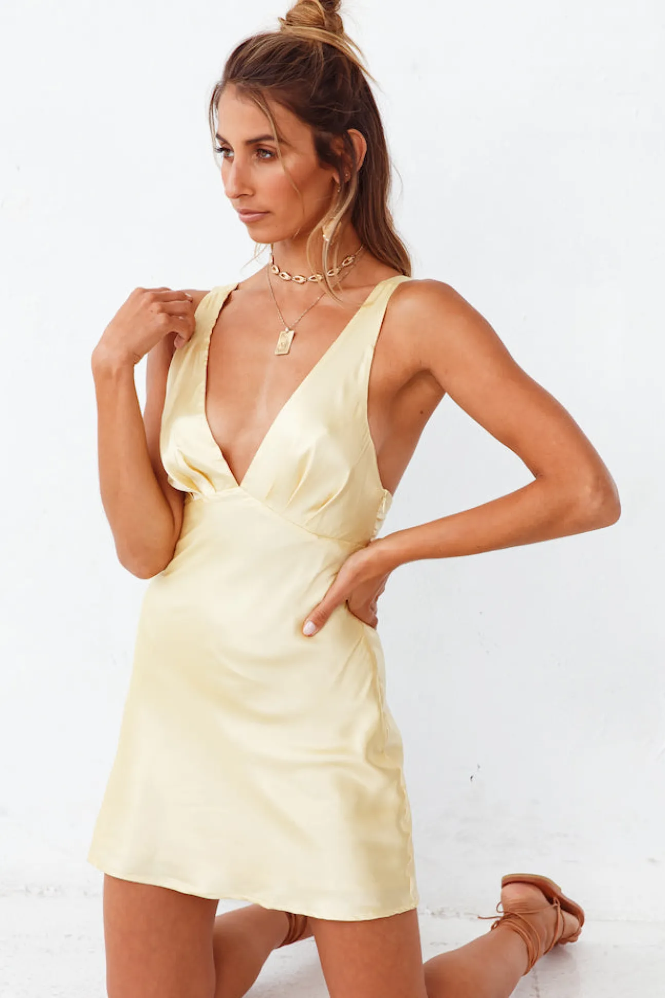 HELLO MOLLY Night In Cabana Dress Yellow
