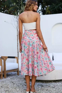 HELLO MOLLY Picnic In The Summer Maxi Skirt Pink