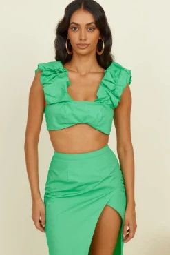 HELLO MOLLY Pixie Fun Crop Top Green