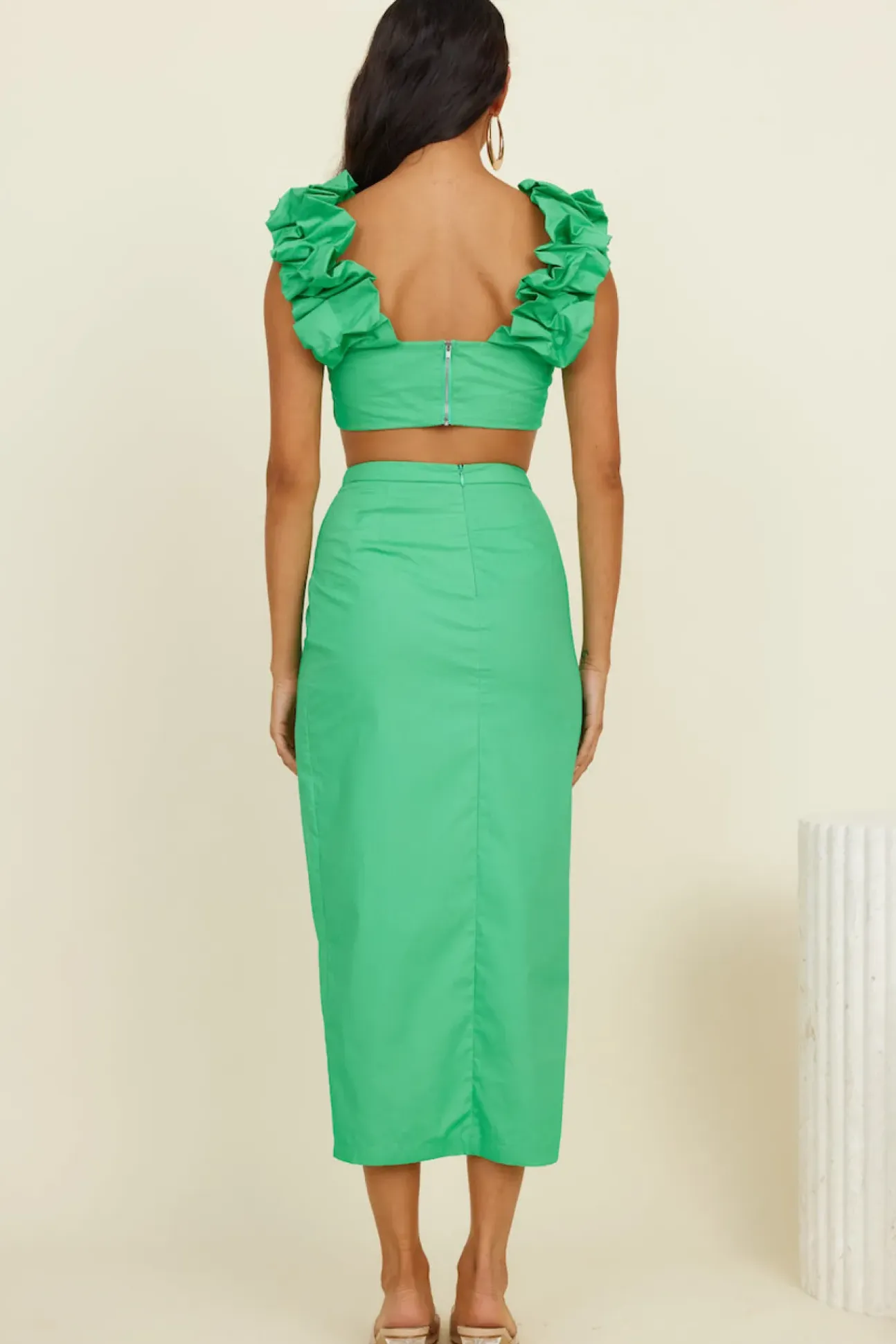 HELLO MOLLY Pixie Fun Crop Top Green