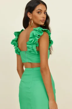 HELLO MOLLY Pixie Fun Crop Top Green