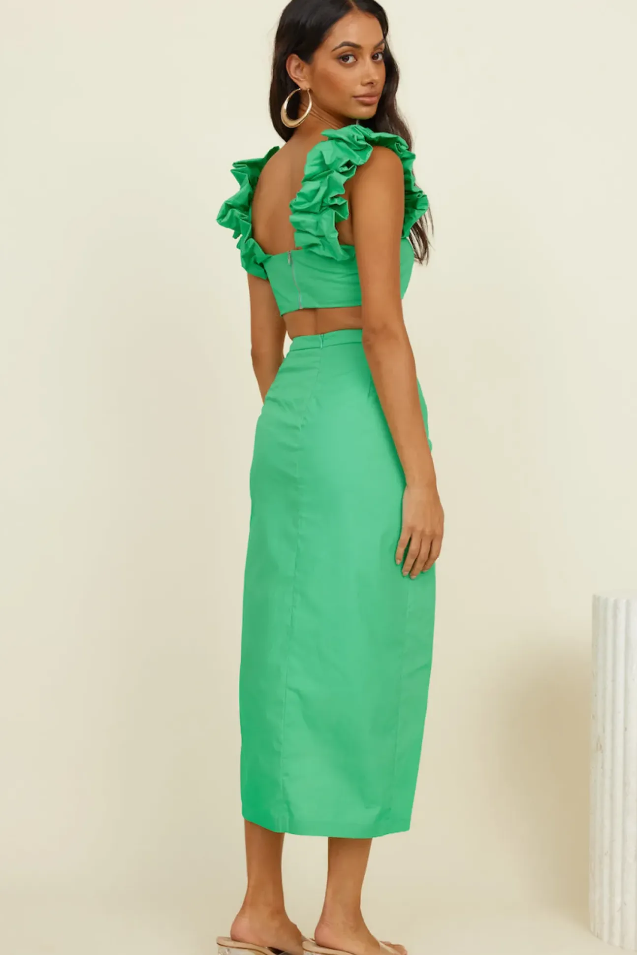 HELLO MOLLY Pixie Fun Crop Top Green