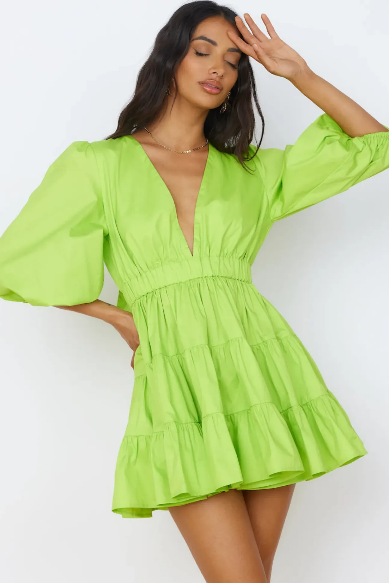 HELLO MOLLY Sweetest Treat Mini Dress Lime