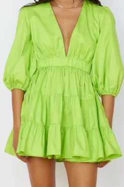 HELLO MOLLY Sweetest Treat Mini Dress Lime