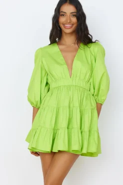 HELLO MOLLY Sweetest Treat Mini Dress Lime