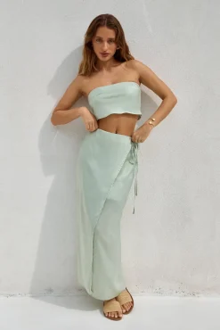 Here To Stay Maxi Skirt Green