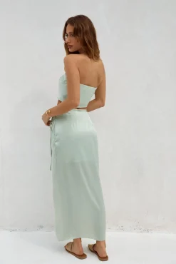 Here To Stay Maxi Skirt Green