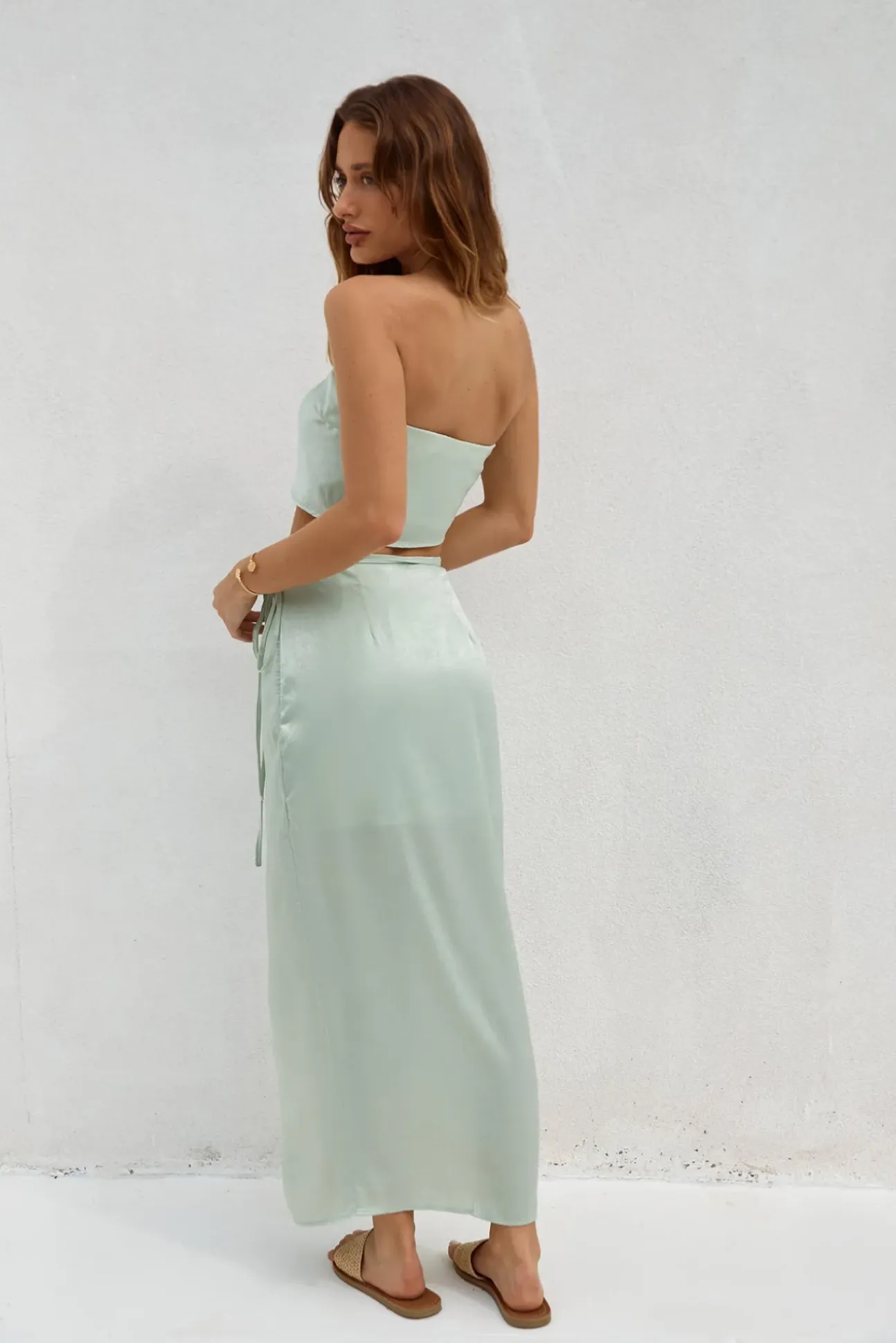 Here To Stay Maxi Skirt Green