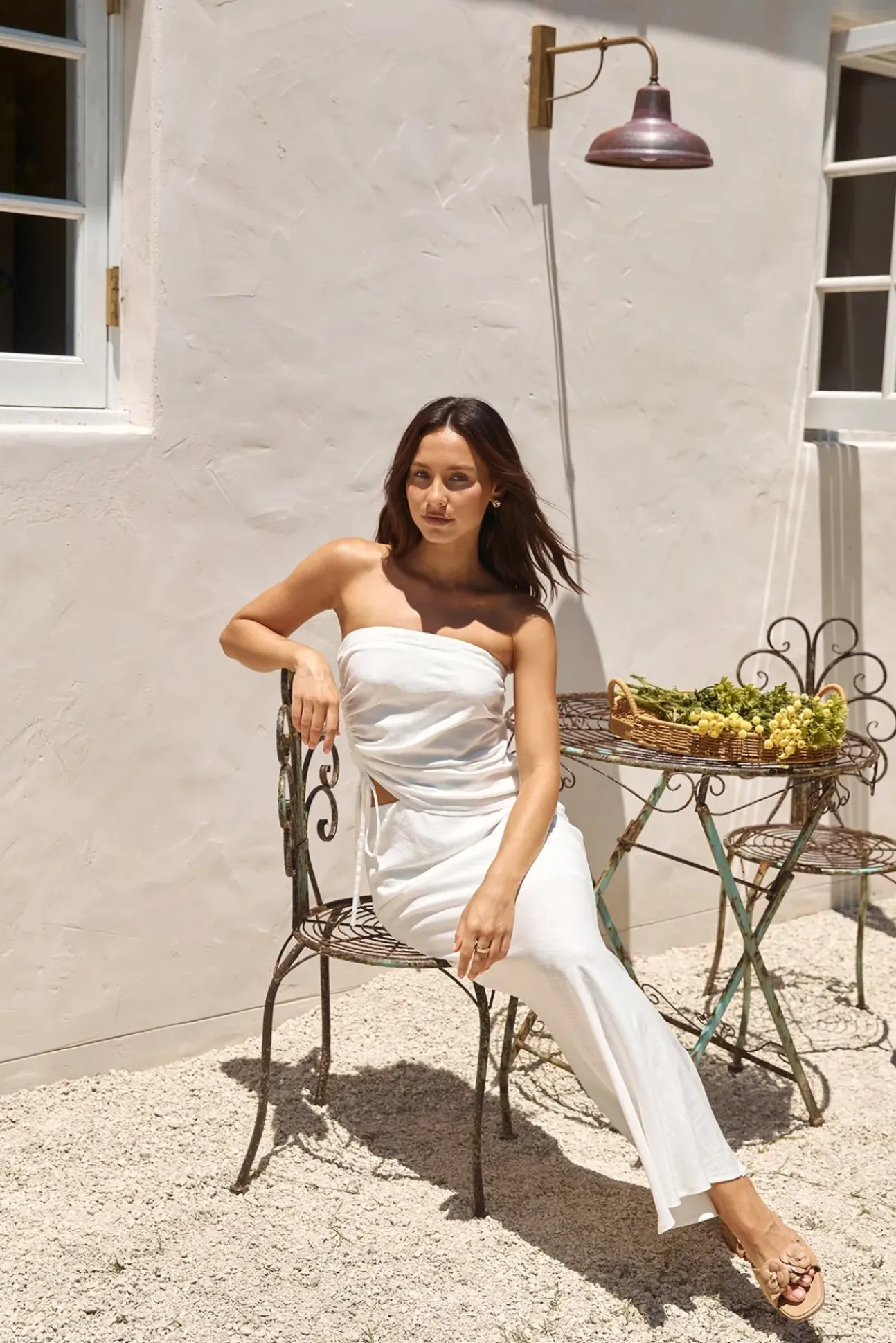 Hidden Oasis Linen Maxi Skirt White