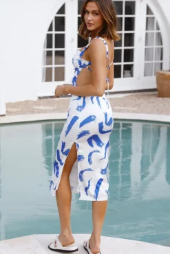 Hidden Porcelain Maxi Dress Blue
