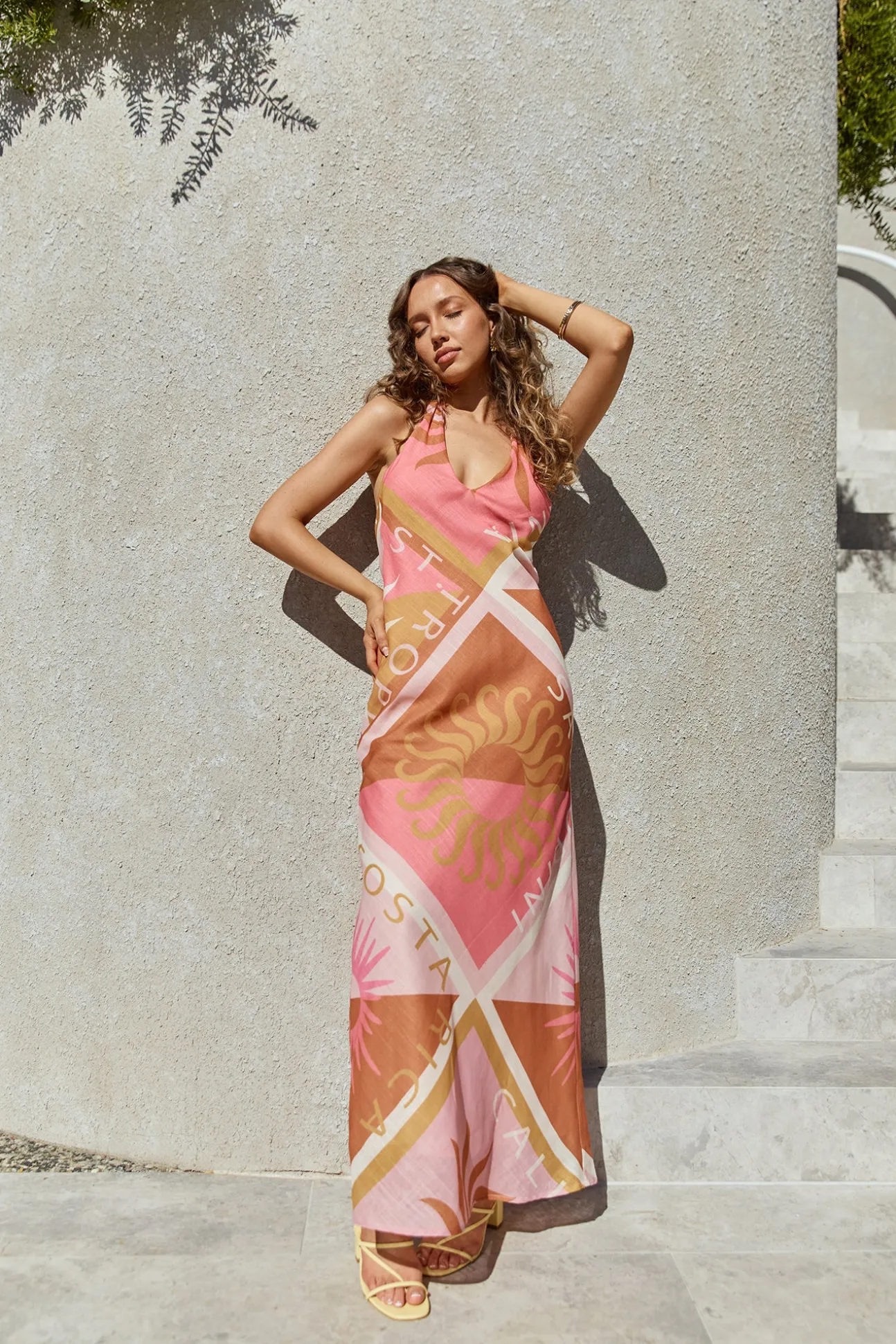 Hideaway Halter Maxi Dress Pink