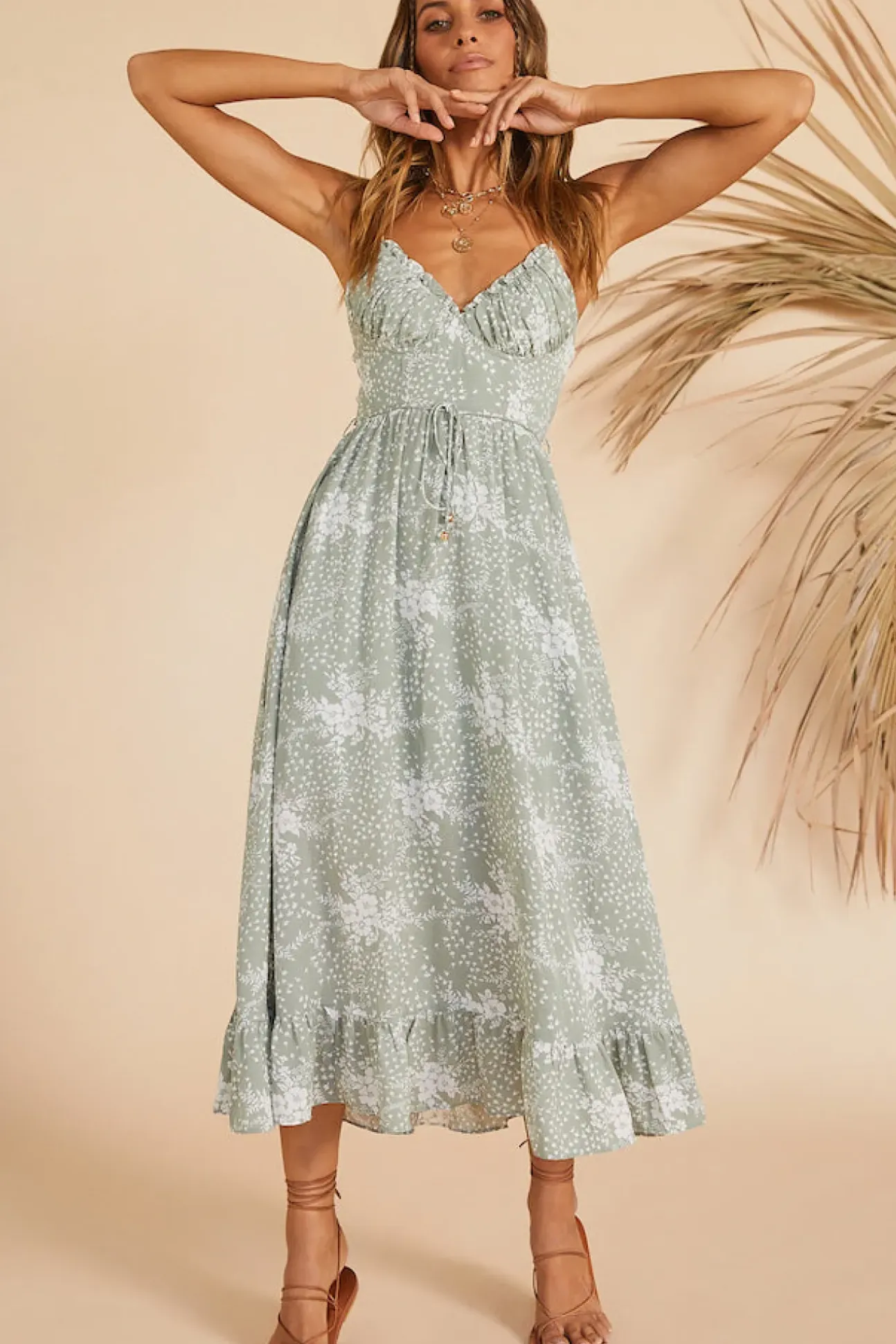 Holding On Maxi Dress Sage