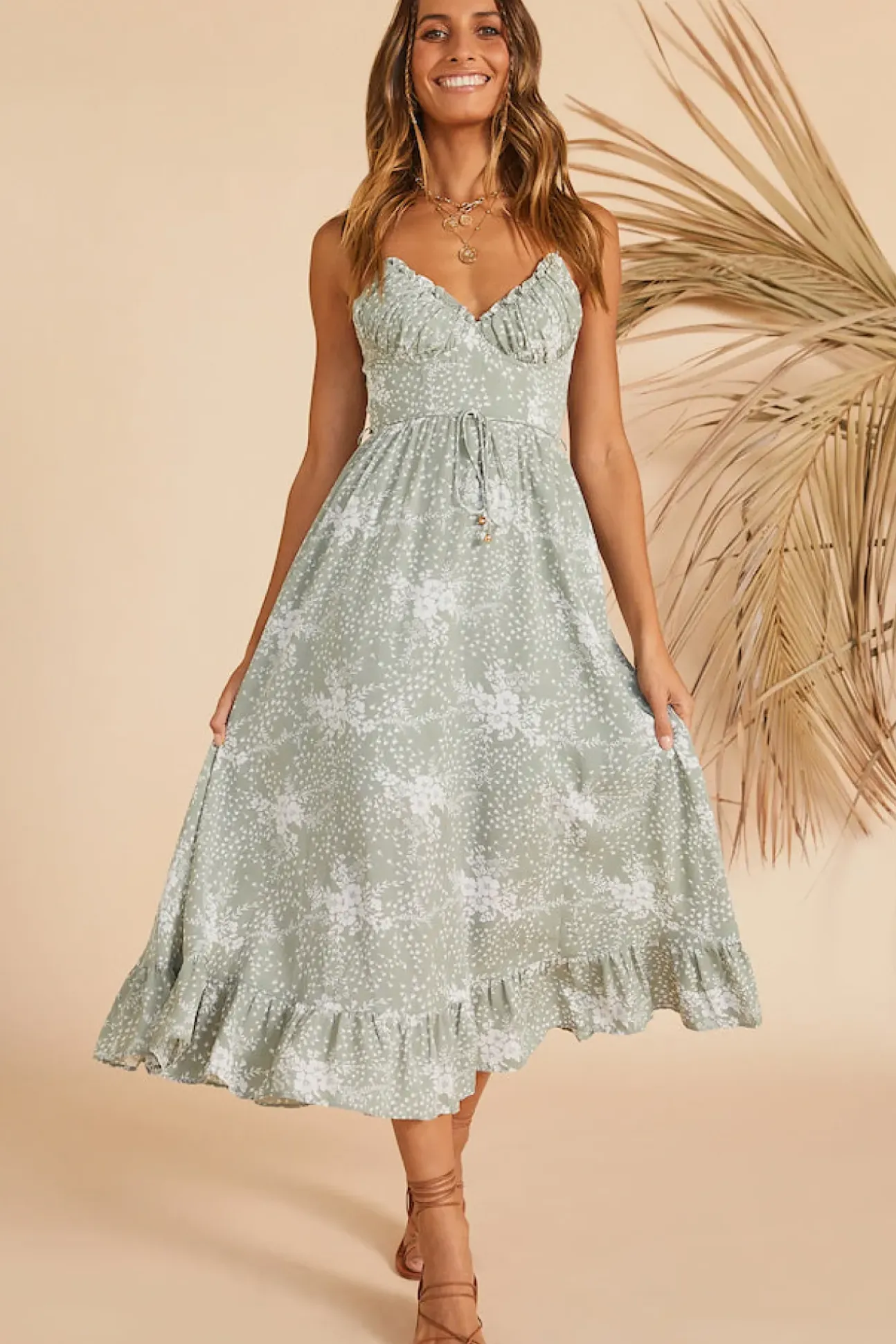 Holding On Maxi Dress Sage