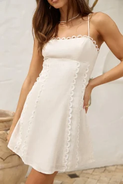 Honeymoon Heart Mini Dress Beige