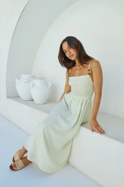 Honey Skies Maxi Dress Green