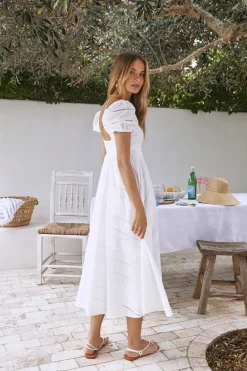 Honeysuckle Haven Maxi Dress White