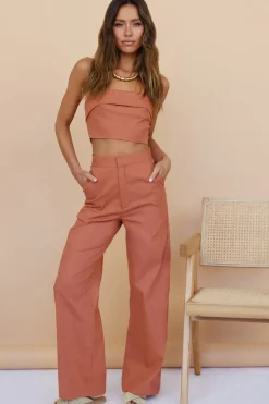 In Hindsight Crop Top Rust
