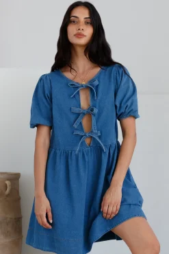 In Lieu Mini Dress Blue